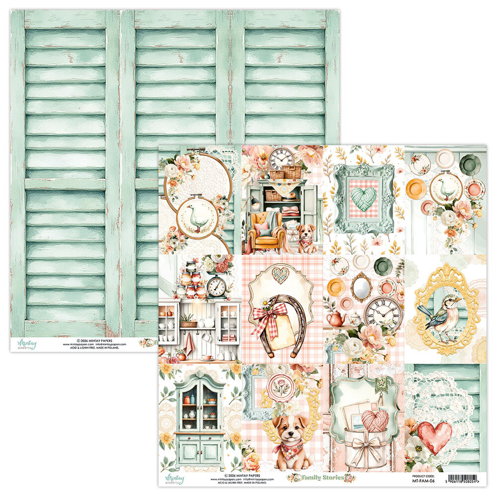 Mintay Family Stories 12x12 Inch Scrapbooking Paper Set (MT-FAM-07) Mintay Family Stories 12x12 Inch Scrapbooking Paper Set (MT-FAM-07)