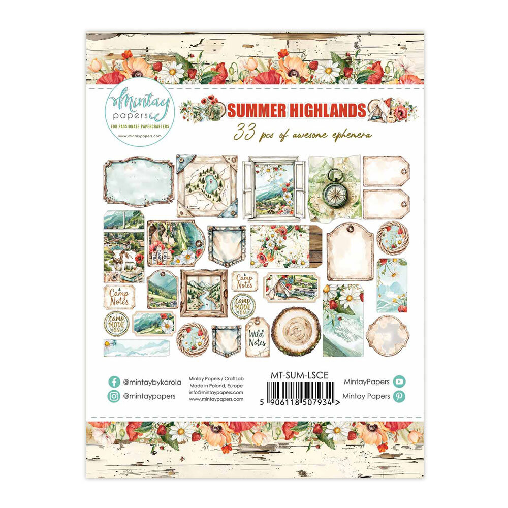 Mintay Summer Highlands Paper Ephemera (33pcs) (MT-SUM-LSCE)