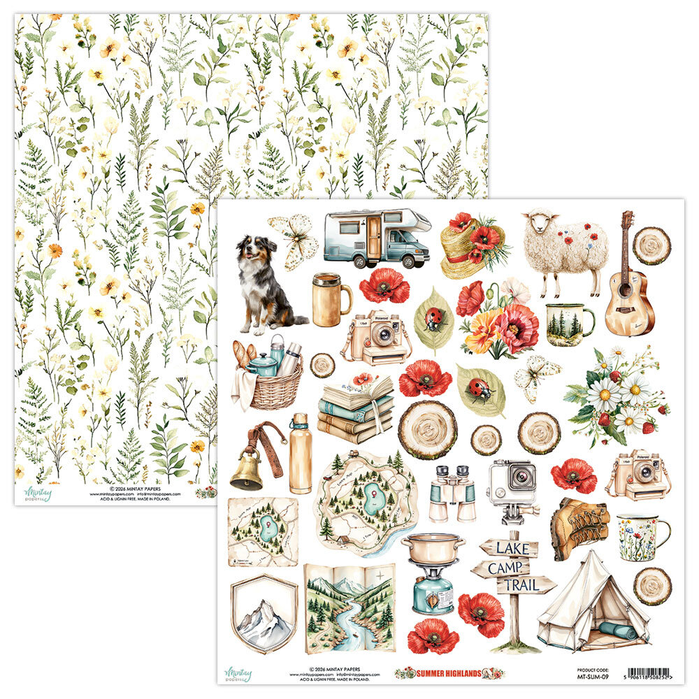 Mintay Summer Highlands 12x12 Inch Paper Elements (MT-SUM-09)