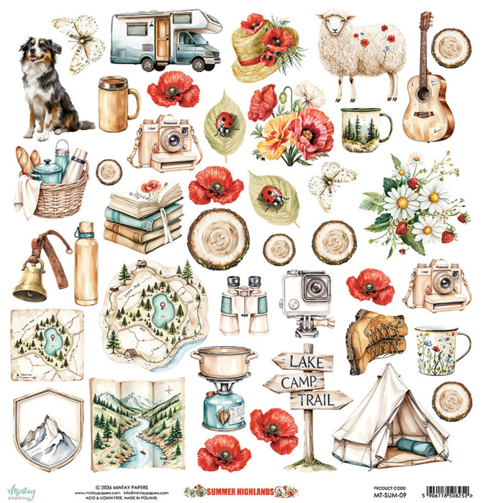 Mintay Summer Highlands 12x12 Inch Paper Elements (MT-SUM-09)