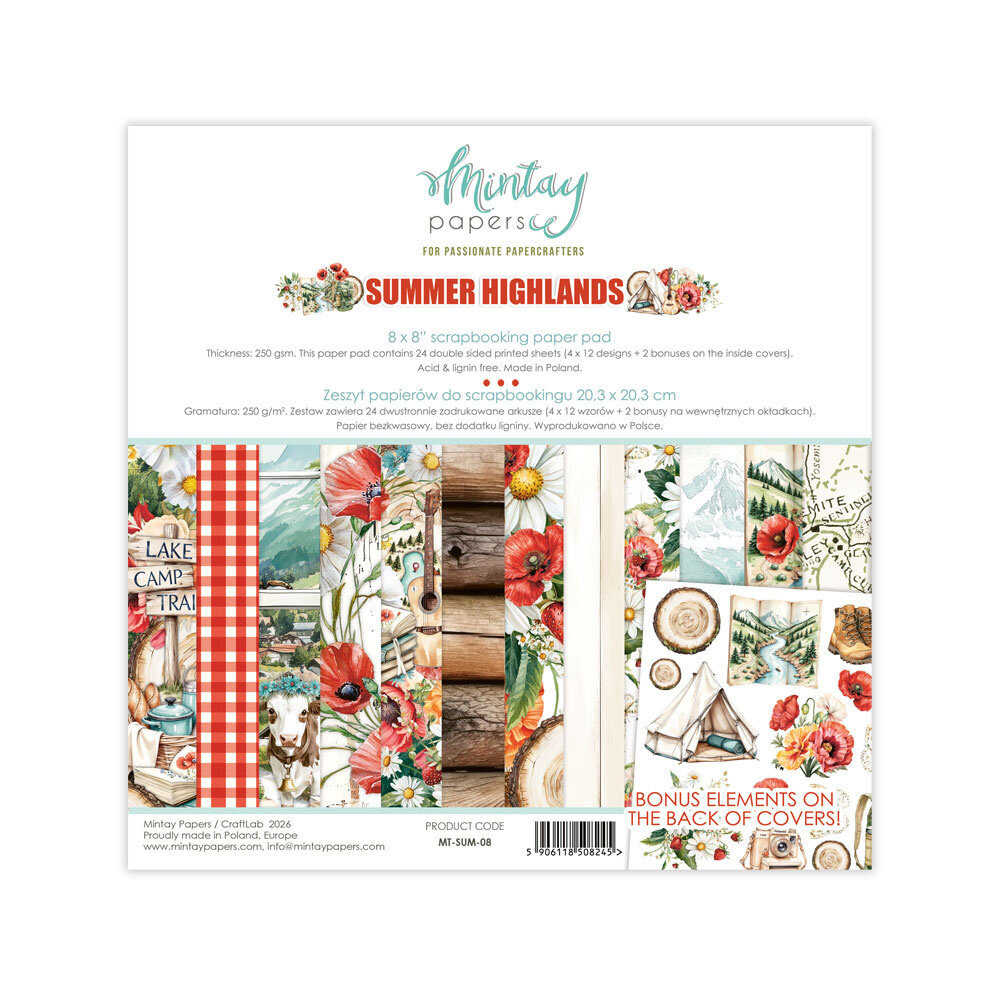 Mintay Summer Highlands 8x8 Inch Scrapbooking Paper Set (MT-SUM-08) Mintay Summer Highlands 8x8 Inch Scrapbooking Paper Set (MT-SUM-08)