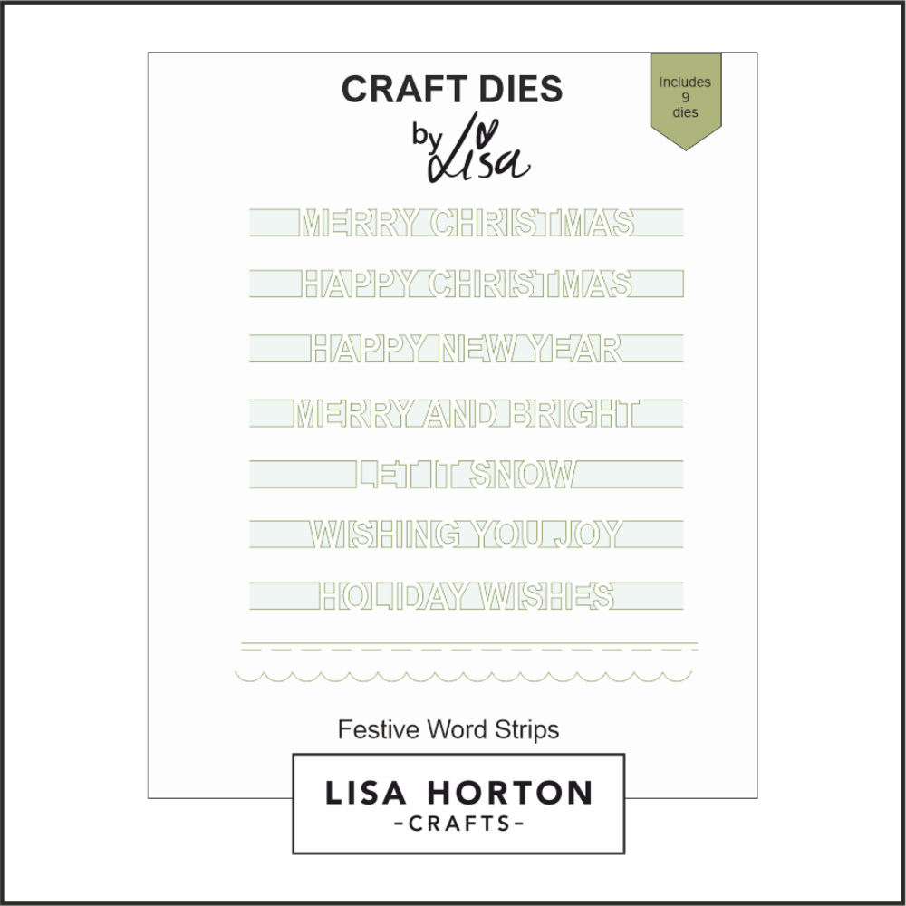 Lisa Horton Crafts Festive Words Strips Die Set (LHCCD263) Lisa Horton Crafts Festive Words Strips Die Set (LHCCD263)