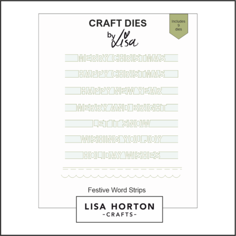 Lisa Horton Crafts Festive Words Strips Die Set (LHCCD263) Lisa Horton Crafts Festive Words Strips Die Set (LHCCD263)