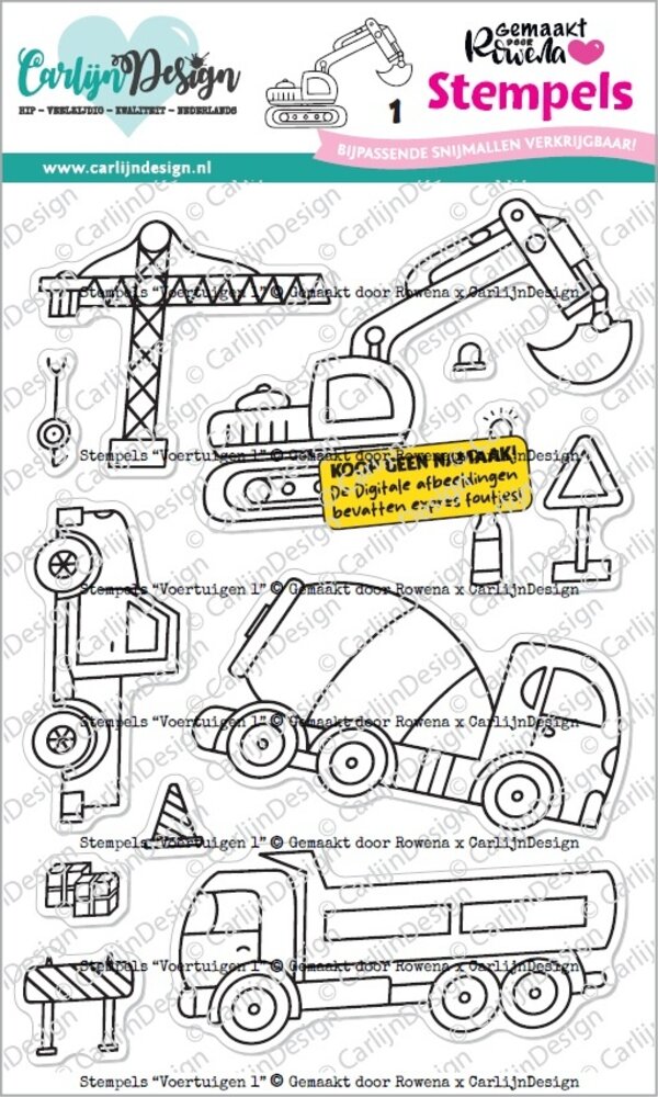 CarlijnDesign Stempels Voertuigen 1 by Gemaakt door Rowena (CDST-0175)