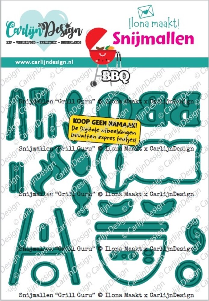 CarlijnDesign Snijmallen Grill Guru by Ilona Maakt (CDSN-0386) CarlijnDesign Snijmallen Grill Guru by Ilona Maakt (CDSN-0386)