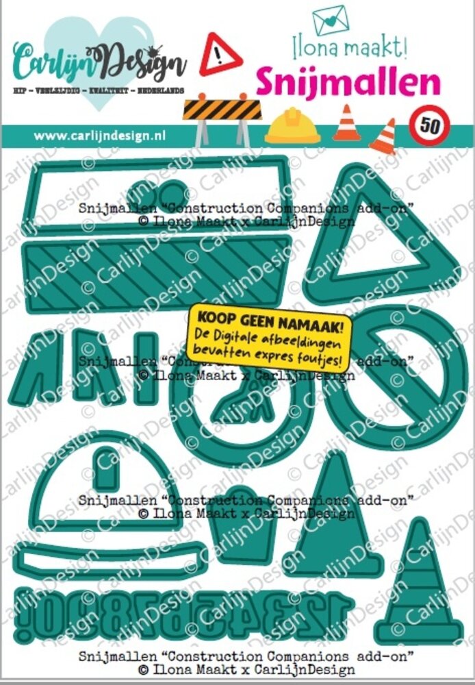 CarlijnDesign Snijmallen Construction Add-Ons by Ilona Maakt (CDSN-0380)