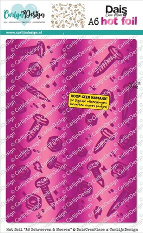 CarlijnDesign Hot Foil A6 Schroeven & Moeren by DaisCreaPlace (CDHF-0091) CarlijnDesign Hot Foil A6 Schroeven & Moeren by DaisCreaPlace (CDHF-0091)