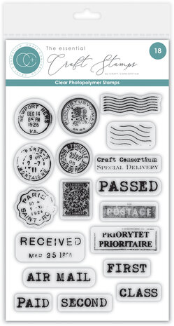 Craft Consortium The Collector A6 Clear Photopolymer Stamp Set Postage (CCESTMP019)
