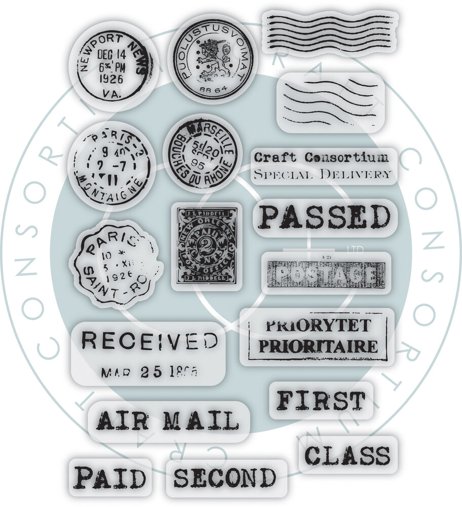 Craft Consortium The Collector A6 Clear Photopolymer Stamp Set Postage (CCESTMP019)