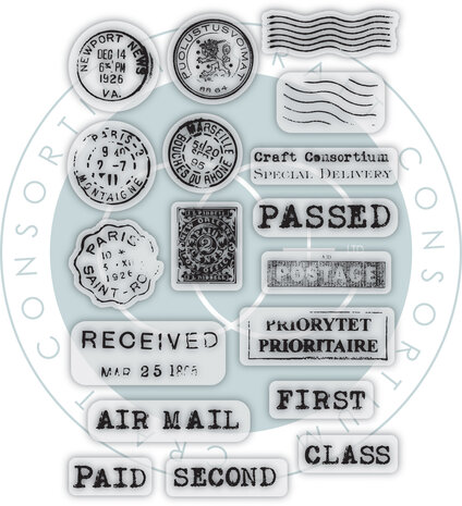 Craft Consortium The Collector A6 Clear Photopolymer Stamp Set Postage (CCESTMP019)