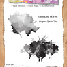 TEXT(ures) Dragonfly Dreams 6x8 Inch Clear Stamp Set Watercolour Splash Halftone by Lou Collins (TEXCS0005)