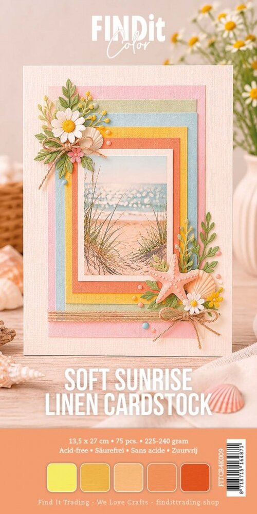Find It Linen Cardstock 4K Soft Sunrise (75pcs) (FITCB4k009) Find It Linen Cardstock 4K Soft Sunrise (75pcs) (FITCB4k009)