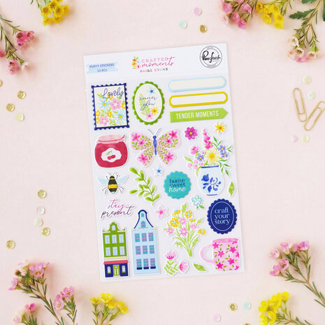 Pinkfresh Studio Crafted Moments Puffy Stickers by Paige Evans (317626) Pinkfresh Studio Crafted Moments Puffy Stickers by Paige Evans (317626)