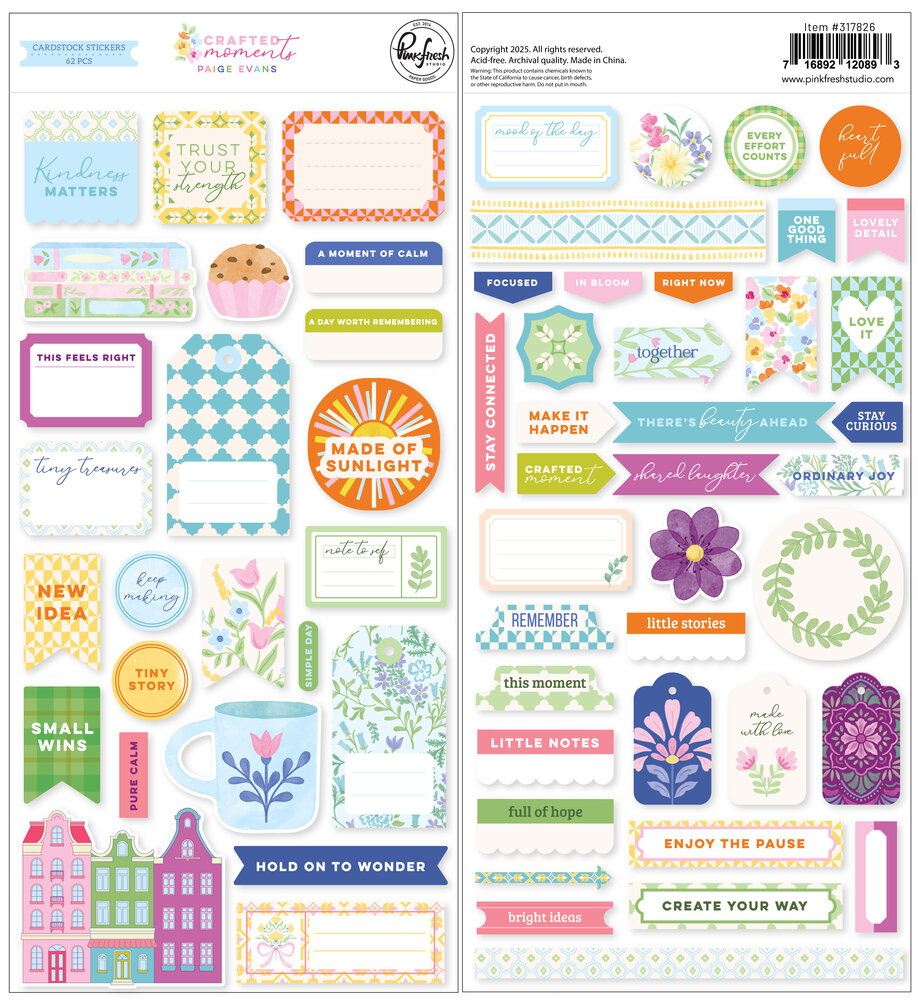 Pinkfresh Studio Crafted Moments Cardstock Stickers by Paige Evans (317826) Pinkfresh Studio Crafted Moments Cardstock Stickers by Paige Evans (317826)