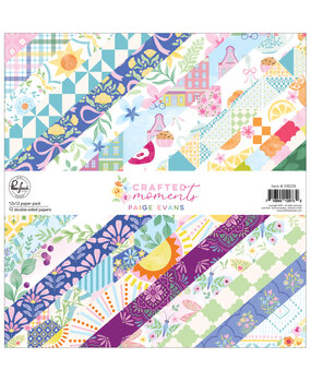 Pinkfresh Studio Crafted Moments 12x12 inch Paper Pack Double-Sided (12pcs) by Paige Evans (316226)