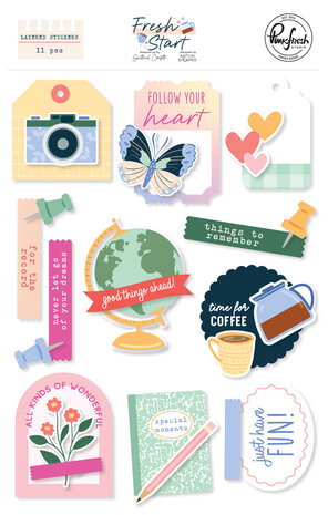Pinkfresh Studio Fresh Start Layered Stickers by Kaitlin Sheaffer (320526)