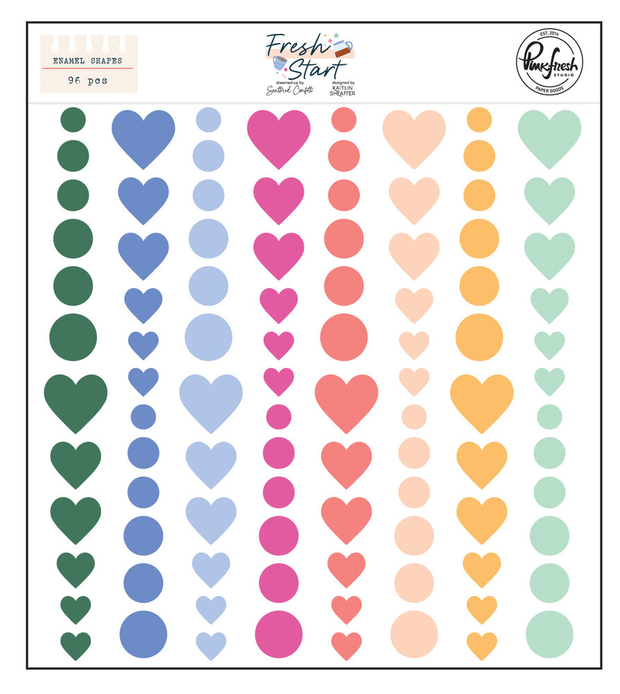 Pinkfresh Studio Fresh Start Enamel Shapes by Kaitlin Sheaffer (320726)