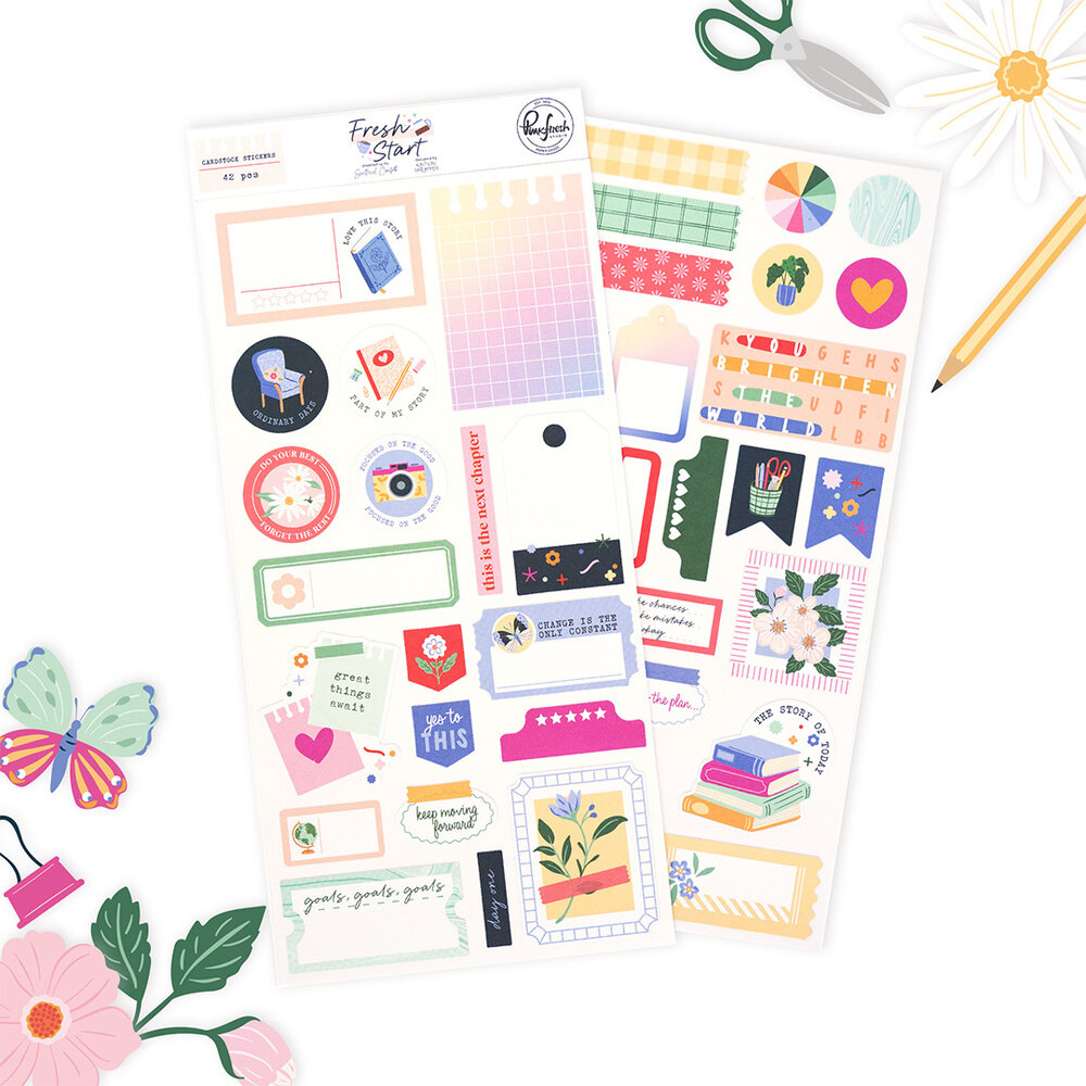 Pinkfresh Studio Fresh Start Cardstock Stickers by Kaitlin Sheaffer (320126) Pinkfresh Studio Fresh Start Cardstock Stickers by Kaitlin Sheaffer (320126)