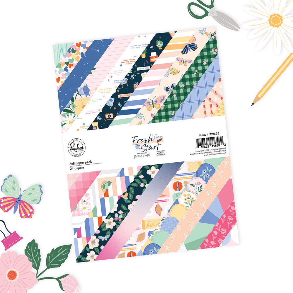Pinkfresh Studio Fresh Start 6x8 Inch Paper Pack Double-Sided (24pcs) by Kaitlin Sheaffer (319826)
