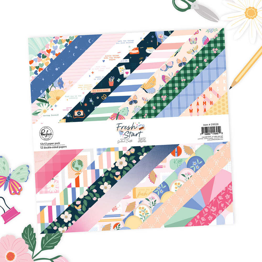 Pinkfresh Studio Fresh Start 12x12 Inch Paper Pack Double-Sided (12pcs) by Kaitlin Sheaffer (318526) Pinkfresh Studio Fresh Start 12x12 Inch Paper Pack Double-Sided (12pcs) by Kaitlin Sheaffer (318526)