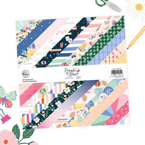 Pinkfresh Studio Fresh Start 12x12 Inch Paper Pack Double-Sided (12pcs) by Kaitlin Sheaffer (318526) Pinkfresh Studio Fresh Start 12x12 Inch Paper Pack Double-Sided (12pcs) by Kaitlin Sheaffer (318526)