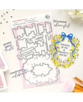 Pinkfresh Studio Sunlit Manor Die Lemon Blossom Crest by Dawn Woleslagle (321326)