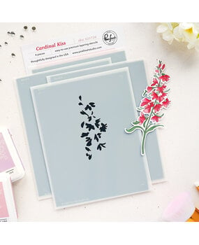 Pinkfresh Studio Sunlit Manor Stencil Cardinal Kiss by Manushree Mishra (325726)