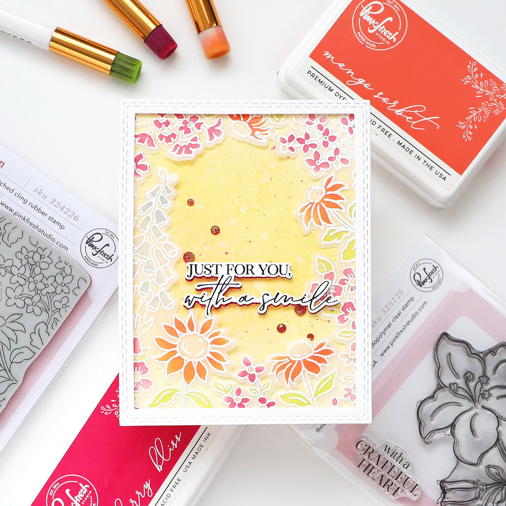 Pinkfresh Studio Sunlit Manor Stencil Sunlit Garden by Inna Moreva (324426)