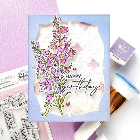 Pinkfresh Studio Sunlit Manor Stamp Cardinal Kiss by Manushree Mishra (325526)