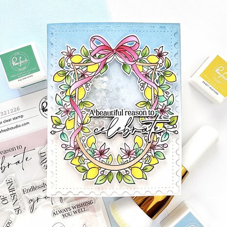 Pinkfresh Studio Sunlit Manor Press Plate Lemon Blossom Crest by Dawn Woleslagle (321526)