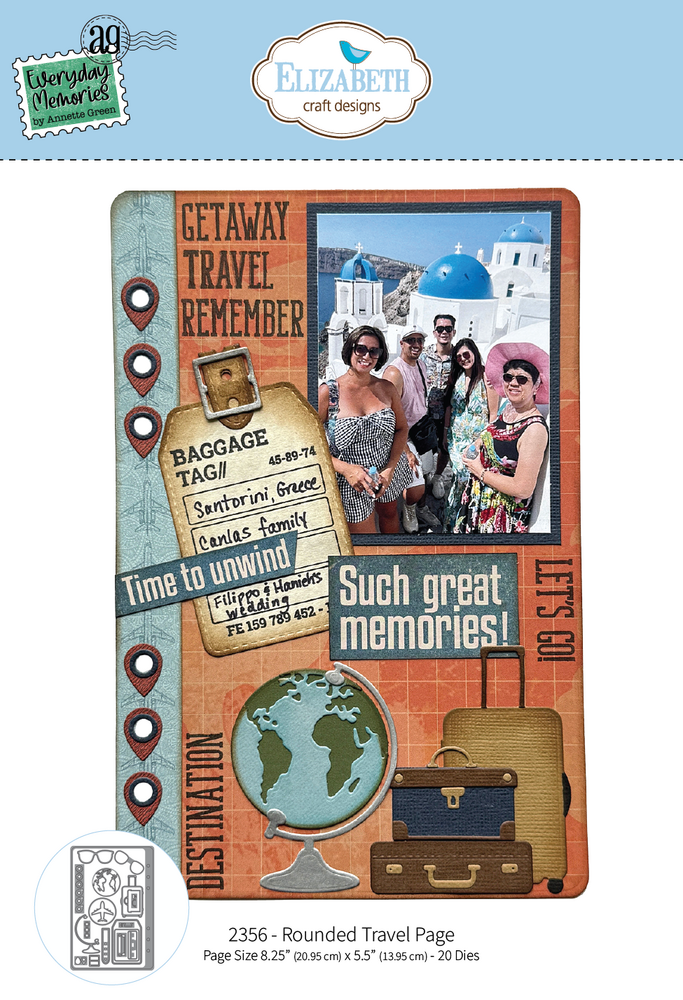 Elizabeth Craft Designs Rest & Relaxation Die Rounded Travel Page by Everyday Memories (2356)
