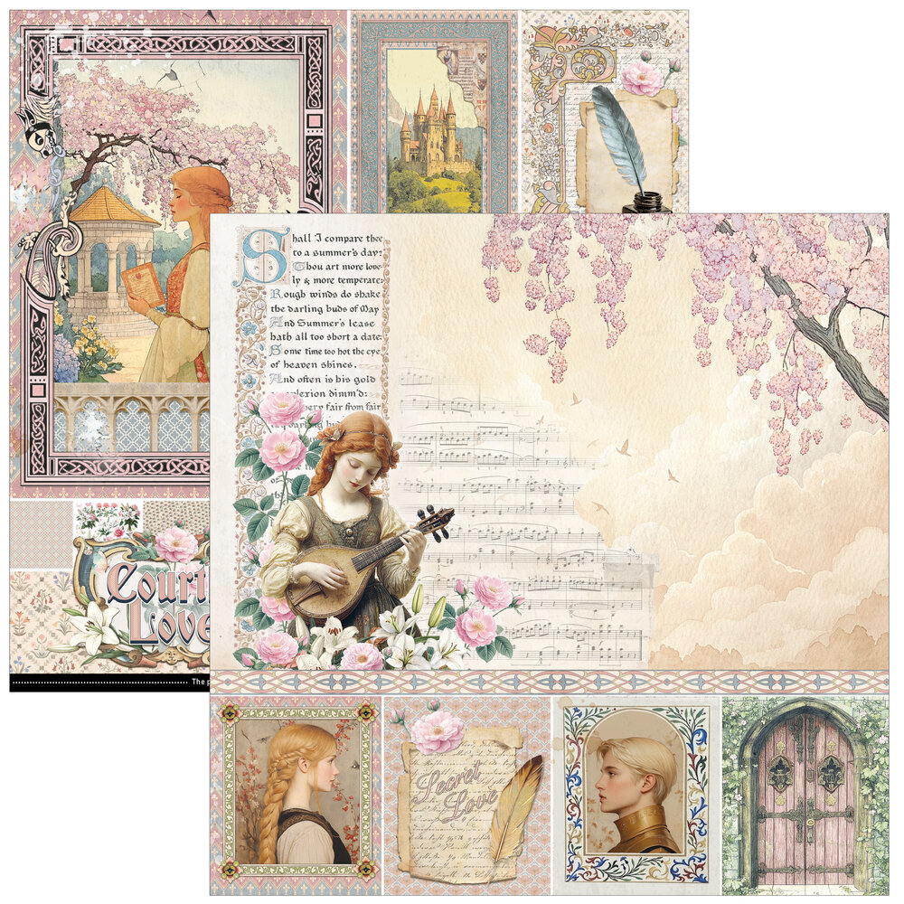 Ciao Bella Courtly Love 12x12 Inch Paper Pad (12pcs) (CBPM097)