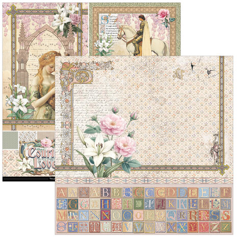 Ciao Bella Courtly Love 12x12 Inch Patterns Pad (8pcs) (CBT097)
