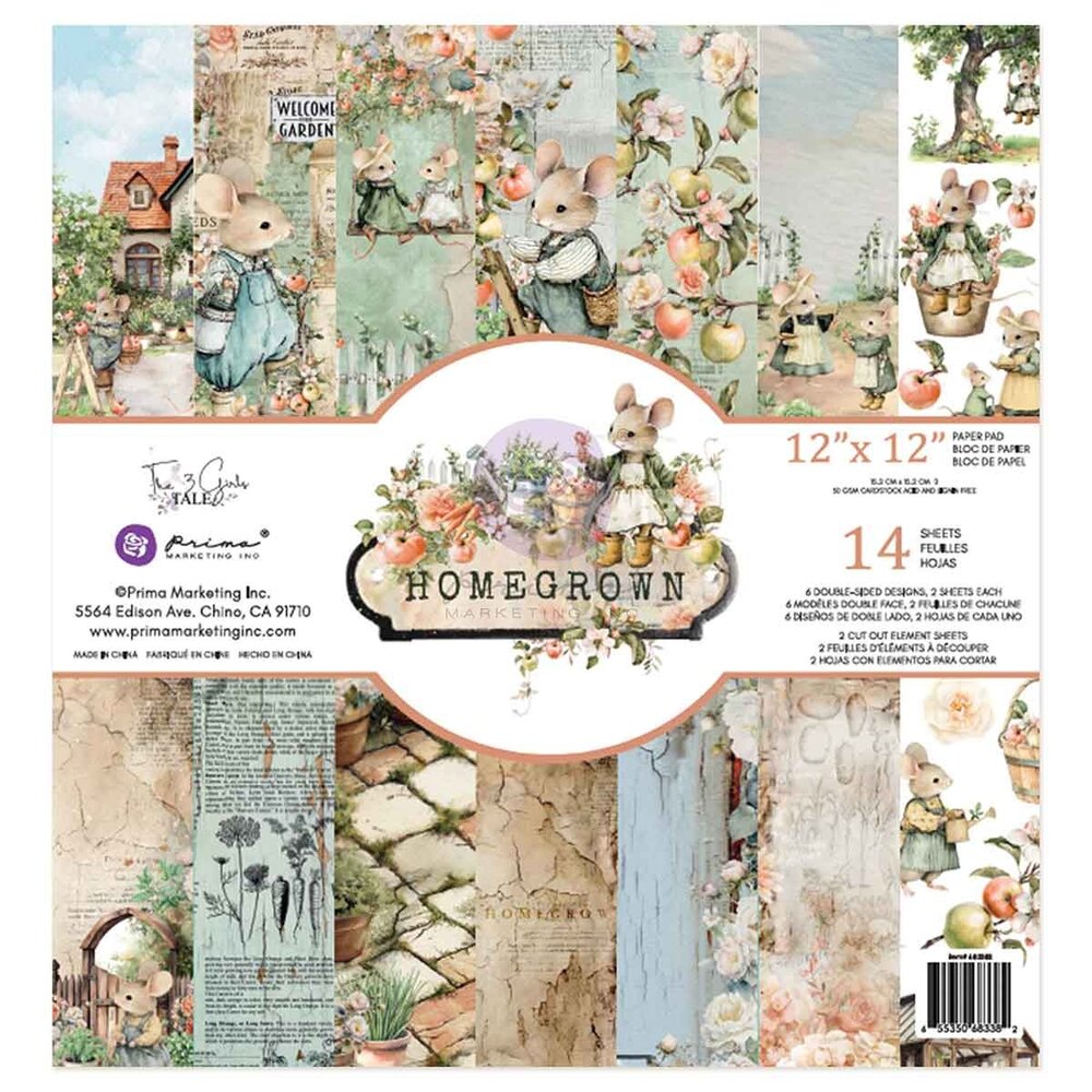 Prima Marketing Homegrown 12x12 Inch Paper Pad by The 3 Girls Tale (683382)