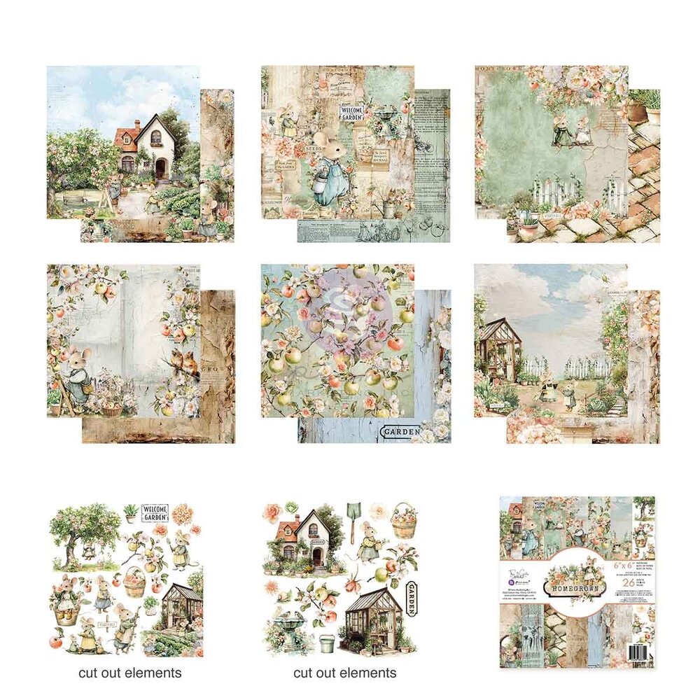 Prima Marketing Homegrown 6x6 Inch Paper Pad by The 3 Girls Tale (683399)