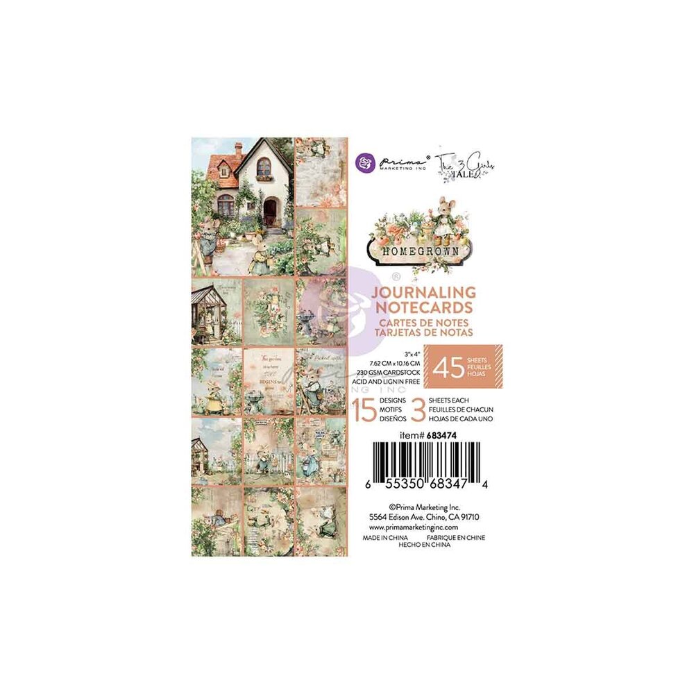 Prima Marketing Homegrown 3x4 Inch Journaling Cards by The 3 Girls Tale (683474)