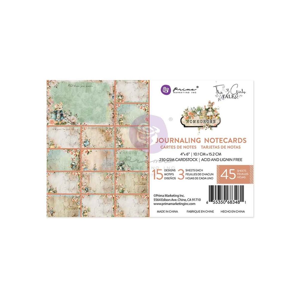 Prima Marketing Homegrown 4x6 Inch Journaling Cards by The 3 Girls Tale (683481)