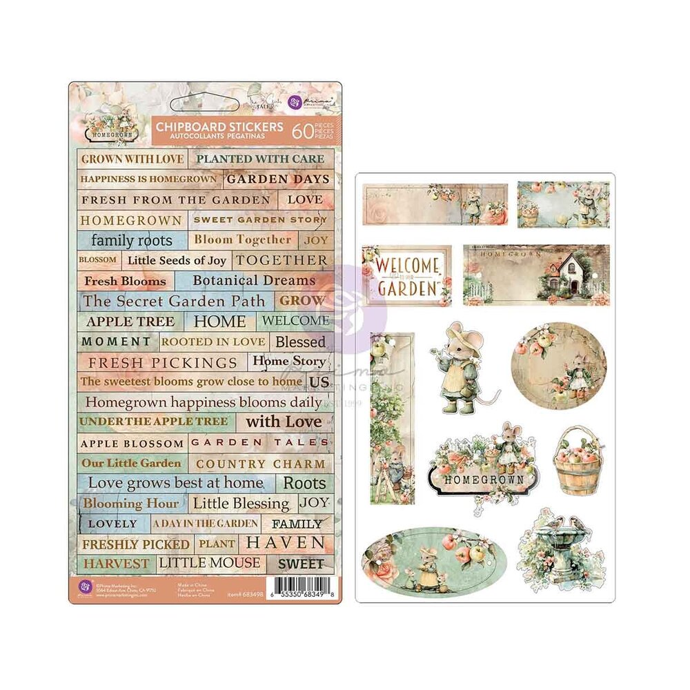 Prima Marketing Homegrown Chipboard Stickers (60pcs) by The 3 Girls Tale (683498)