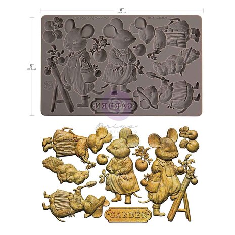 Prima Marketing Homegrown 5x8 Inch Decor Moulds Tiny Gardeners by The 3 Girls Tale (683528)