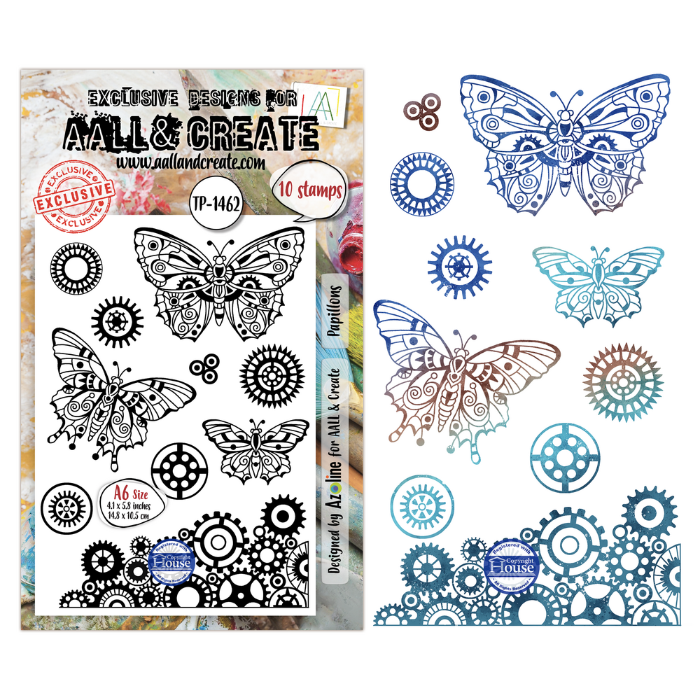 Aall and Create Cercle De Couleurs A6 Stamp Sets Papillons by Azoline (AALL-TP-1462)