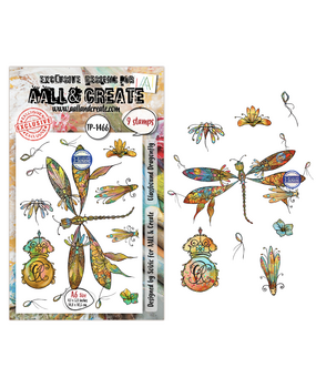 Aall and Create Aether Dragonfly A6 Stamp Sets Glassbound Dragonfly by Soizic (AALL-TP-1466)