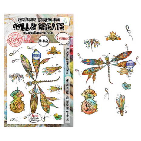 Aall and Create Aether Dragonfly A6 Stamp Sets Glassbound Dragonfly by Soizic (AALL-TP-1466)