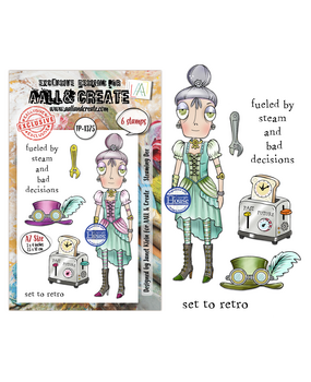 Aall and Create Steam & Wonder A7 Stamp Sets Steaming Dee by Janet Klein (AALL-TP-1375)