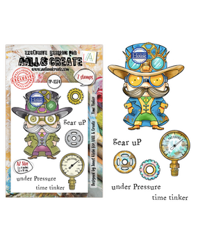 Aall and Create Steam & Wonder A7 Stamp Sets Time Tinker by Janet Klein (AALL-TP-1374)