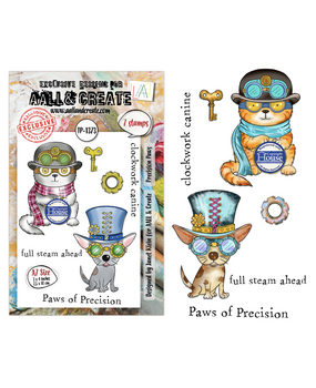 Aall and Create Steam & Wonder A7 Stamp Sets Precision Paws by Janet Klein (AALL-TP-1373)