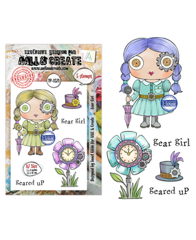 Aall and Create Steam & Wonder A7 Stamp Sets Gear Girl by Janet Klein (AALL-TP-1371)