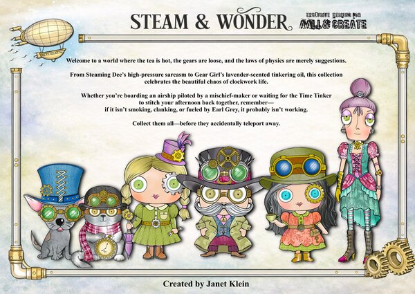 Aall and Create Steam & Wonder A5 Stamp Bundle by Janet Klein (AALL-PCK-JK003)