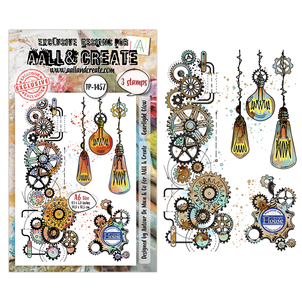 Aall and Create Gearlight Core A6 Stamp Sets Gearlight Glow by Autour De Mwa & Co (AALL-TP-1457)