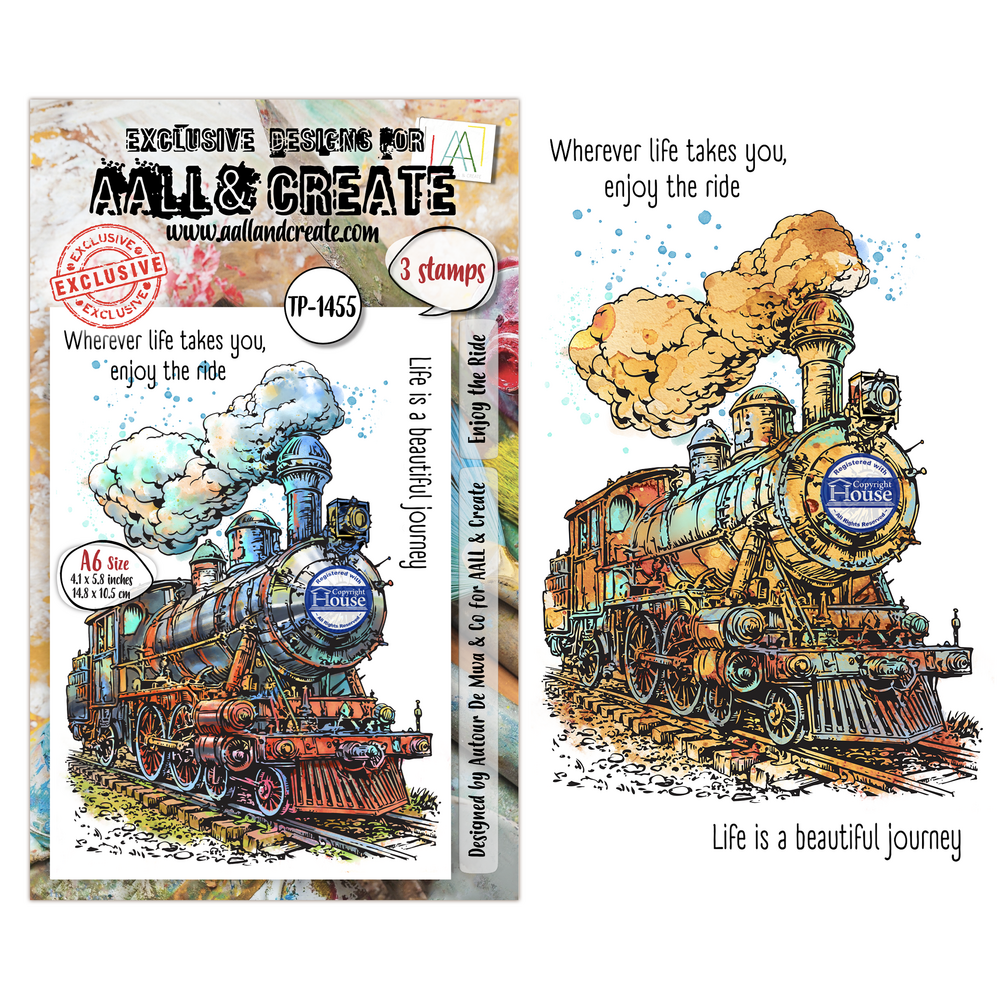 Aall and Create Gearlight Core A6 Stamp Sets Enjoy the Ride by Autour De Mwa & Co (AALL-TP-1455)