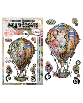 Aall and Create Gearlight Core A6 Stamp Sets Sky Mechanism by Autour De Mwa & Co (AALL-TP-1454)